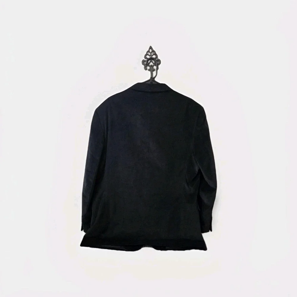 Calvin America Navy Blue Velvet Blazer Jacket Men's 44R 3 Button Classic‎ Formal